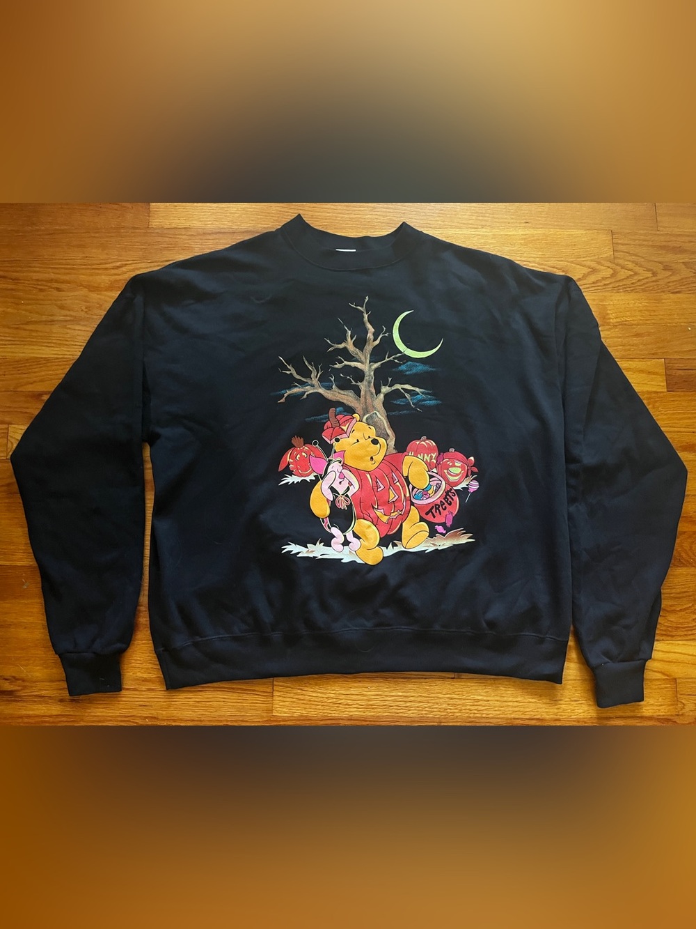 Vintage 90s Winnie The Pooh Disney Catalog Halloween Black Sweatshirt 3X